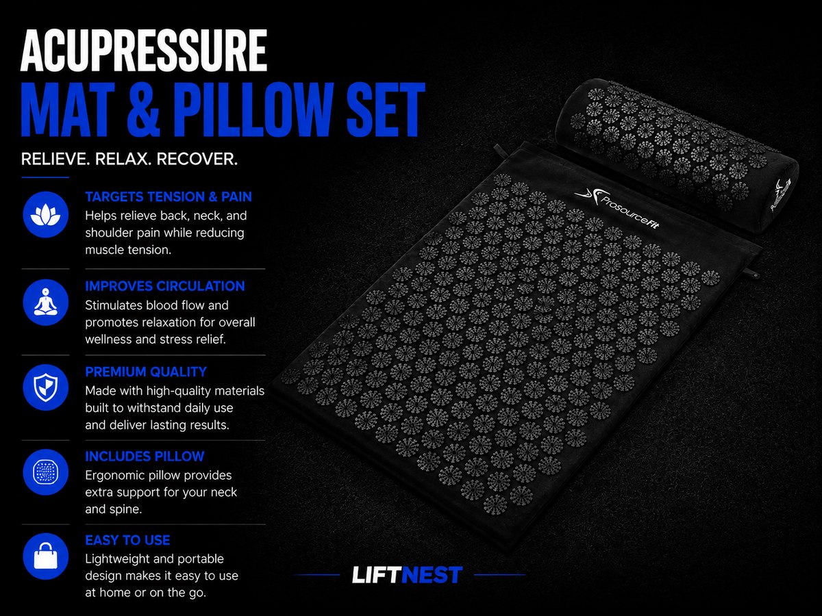 ProsourceFit Acupressure Mat and Pillow Set