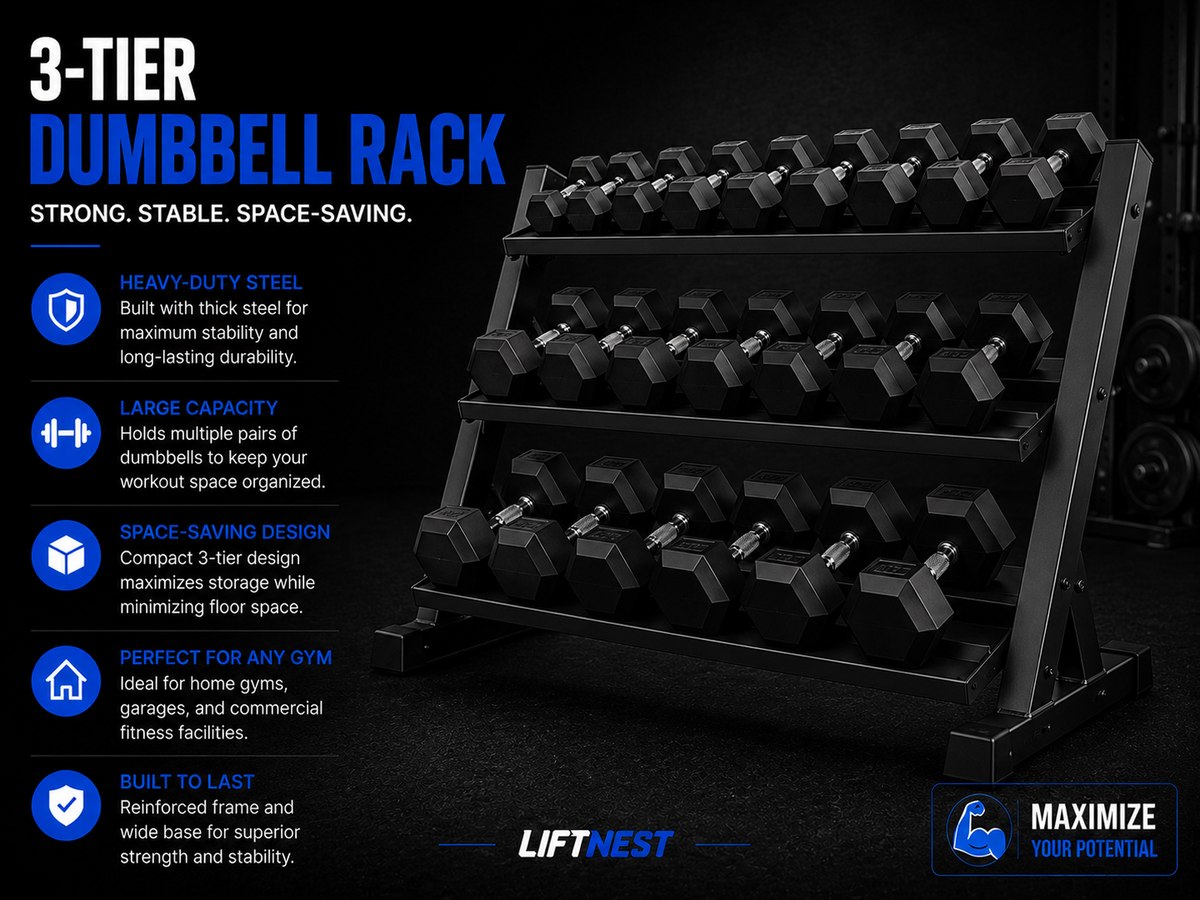 Mikolo Dumbbell Sets with Rack